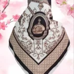 روسری ساتن ابریشم ژاکارد طرح دار1