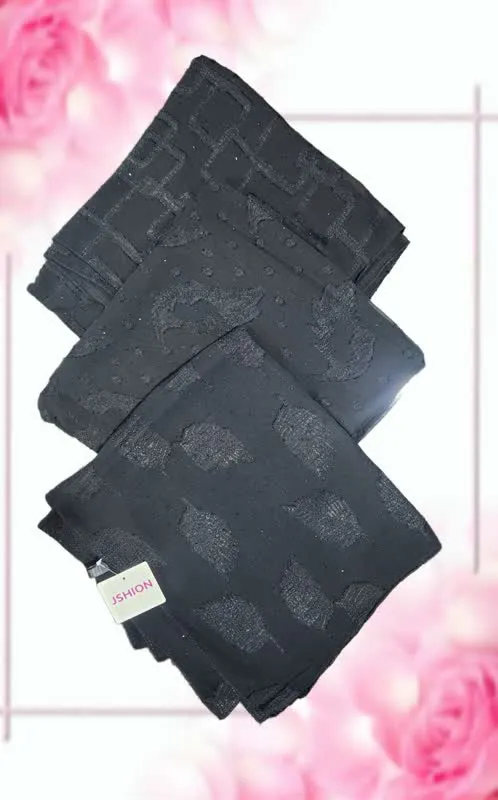 روسری مشکی نگین دار وارداتی