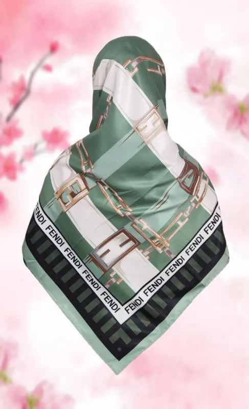 روسری ساتن ابریشم ژاکارد طرح زنجیری2