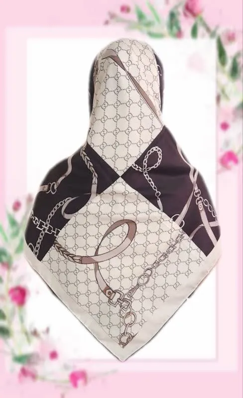 روسری نخ ابریشم ژاکارد طرح زنجیر1