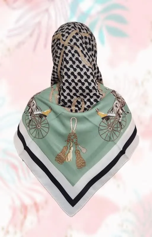 روسری نخ ژاکارد طرحدار مجلسی