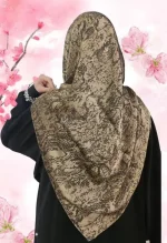 روسری نگین دار ژاکارد طرح پوست ماری6